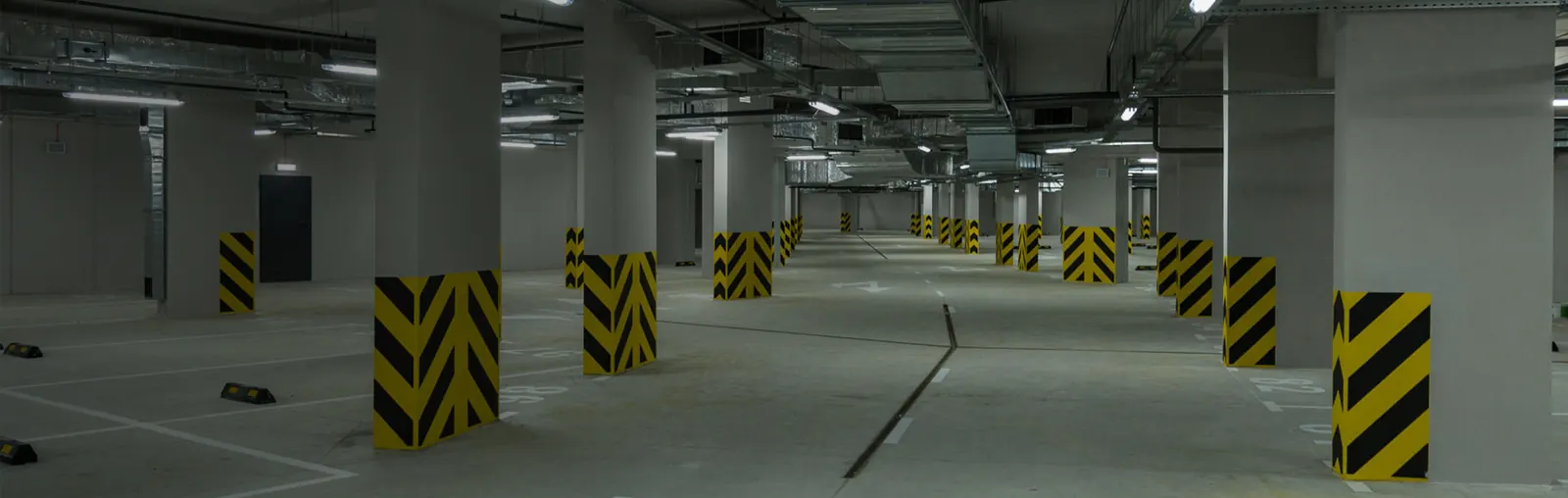 Underground car park at the GREAT residential complex